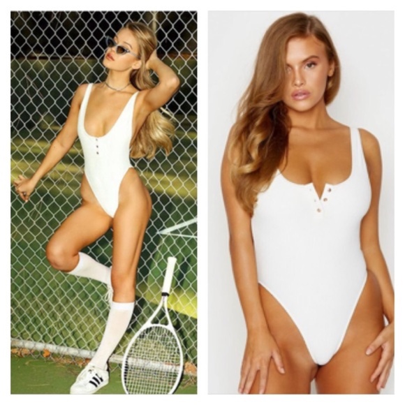 NWT FRANKIES BIKINIS DAPHNE ONE-PIECE CHEEKY SWIMSUIT L - Picture 4 of 5